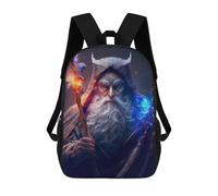 sinyumoney 3D Printed Magical Wizard Portrait -1 Children's School Backpack for Kids High Capacity Travel Rucksacks Fashion Book Bags Kids School Bag Back Pack 17inch