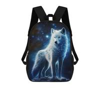 sinyumoney 3D Printed Magical Wolf Art Print -1 Children School Backpack Fashion Rucksack Casual Travel 17inch Backpacks Large Capacity Daypack for Boys Girls