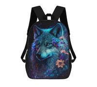 sinyumoney 3D Printed Magical Wolf Fantasy Art Print Children's 17inch School Backpack for Kids High Capacity Travel Rucksacks Fashion Book Bags Kids School Bag