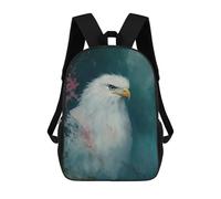 sinyumoney 3D Printed Majestic Bald Eagle Portrait Children Backpacks Kids Cute School Backpack Outdoor Casual Daypack for Boys Middle School Students 17inch