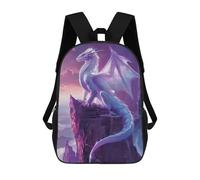 sinyumoney 3D Printed Majestic White Dragon Children's School Backpack for Kids High Capacity Travel Rucksacks Fashion Book Bags Kids School Bag Back Pack 17inch