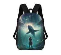 sinyumoney 3D Printed Marine Dreamscape School Bag Boys Girls Children's School Backpack Casual Fashion Backpack for in School Or Travel 17inch