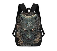 sinyumoney 3D Printed Mask Wolf Children Backpacks Kids Cute School Backpack Outdoor Casual Daypack for Boys Middle School Students 17inch