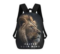 sinyumoney 3D Printed Master Your Mind School Backpack Book 17inch Bags Fashion Backpacks Large Capacity Backpack Children Travel Rucksacks