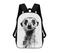 sinyumoney 3D Printed Meerkat Beauty Watercolor School Backpack With Big Pockets for Kids, Children's Backpacks Book Bags Kids School Bag 17inch