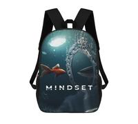 sinyumoney 3D Printed Mindset Children School Backpack Fashion Rucksack Casual Travel 17inch Backpacks Large Capacity Daypack for Boys Girls
