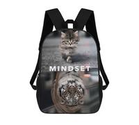 sinyumoney 3D Printed Mindset From Kitten to Tiger Children Backpacks Kids Cute School Backpack Outdoor Casual Daypack for Boys Middle School Students 17inch