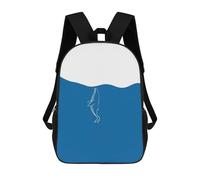 sinyumoney 3D Printed Minimalist Whale in Blue Ocean School Bag Boys Girls Children's School Backpack Casual Fashion Backpack for in School Or Travel 17inch