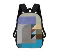 sinyumoney 3D Printed Modern Shapes 1 Children Backpacks Kids Cute School Backpack Outdoor Casual Daypack for Boys Middle School Students 17inch
