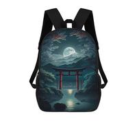 sinyumoney 3D Printed Moonlight In Torii Gate Gr School Bag Boys Girls Children's School Backpack Casual Fashion Backpack for in School Or Travel 17inch