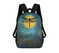 sinyumoney 3D Printed Moonlit Dragonfly School Book Bags Fashion Kids Large Capacity Backpack Children School Bag Travel Rucksacks 17inch