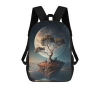 sinyumoney 3D Printed Moonlit Floating Island School Bags Kids Backpacks Casual Fashion Backpacks Book Bags for Boys Elementary And Middle School Students 17inch