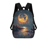 sinyumoney 3D Printed Moonlit River Reflections School Backpack Book 17inch Bags Fashion Backpacks Large Capacity Backpack Children Travel Rucksacks