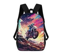 sinyumoney 3D Printed Motorcycle Adventure in The Clouds School Backpack Book 17inch Bags Fashion Backpacks Large Capacity Backpack Children Travel Rucksacks
