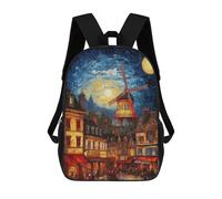 sinyumoney 3D Printed Moulin Rouge Paris School Backpack Book 17inch Bags Fashion Backpacks Large Capacity Backpack Children Travel Rucksacks
