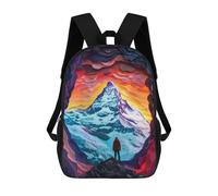 sinyumoney 3D Printed Mountain Majesty A Hiker's Perspective Children's 17inch School Backpack for Kids High Capacity Travel Rucksacks Fashion Book Bags Kids School Bag