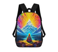 sinyumoney 3D Printed Mountain Zen Serenity School Backpack With Big Pockets for Kids Children's Backpacks Boy Girl Book Bags Kids School Bag 17inch