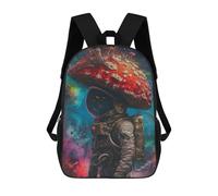 sinyumoney 3D Printed Mushroom Astronaut in Space School Backpack for Kids Children's 17inch Backpacks Boy Girl Book Bags Kids School Bag
