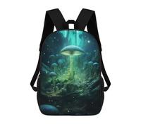 sinyumoney 3D Printed Mystic Cavern Mushrooms School Bag Boys Girls Children's 17inch Backpack School Backpack Casual Fashion Backpack for in School Or Travel