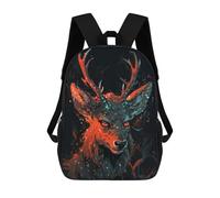 sinyumoney 3D Printed Mystic Deer in The Forest Children's 17inch School Backpack for Kids High Capacity Travel Rucksacks Fashion Book Bags Kids School Bag
