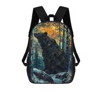 sinyumoney 3D Printed Mystic Stained Glass Bear School Backpack for Kids Children's 17inch Backpacks Boy Girl Book Bags Kids School Bag