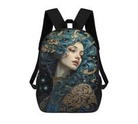 sinyumoney 3D Printed Mystical Moonlit Elegance School Bags Kids Backpacks Casual Fashion Backpacks Book Bags for Boys Elementary And Middle School Students 17inch