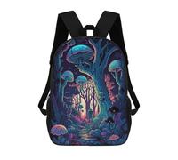 sinyumoney 3D Printed Mystical Mushroom Forest Children's School Backpack for Kids High Capacity Travel Rucksacks Fashion Book Bags Kids School Bag Back Pack 17inch