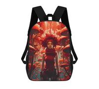 sinyumoney 3D Printed Mystical Red Mushroom Forest School Backpack With Big Pockets for Kids, Children's Backpacks Book Bags Kids School Bag 17inch