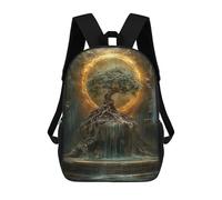 sinyumoney 3D Printed Mystical Tree with Fire Ring School Backpack for Kids Children's 17inch Backpacks Boy Girl Book Bags Kids School Bag