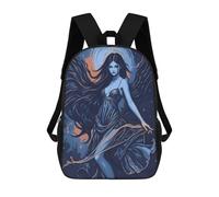 sinyumoney 3D Printed Mystical Woman in Blue School Bag Boys Girls Children's School Backpack Casual Fashion Backpack for in School Or Travel 17inch