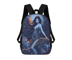 sinyumoney 3D Printed Mystical Woman in Blue School Bag Boys Girls Children's School Backpack Casual Fashion Backpack for in School Or Travel 17inch