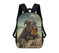 sinyumoney 3D Printed Neapolitan Mastiff Beer Children Backpacks Kids Cute School Backpack Outdoor Casual Daypack for Boys Middle School Students 17inch