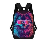 sinyumoney 3D Printed Neon Animal Art Print Children's 17inch School Backpack for Kids High Capacity Travel Rucksacks Fashion Book Bags Kids School Bag