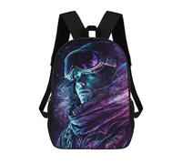 sinyumoney 3D Printed Neon Galaxy Adventure Jacket School Backpack for Kids Children's 17inch Backpacks Boy Girl Book Bags Kids School Bag