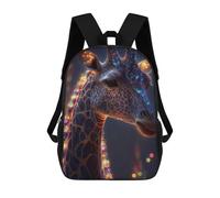 sinyumoney 3D Printed Neon Giraffe Children's 17inch School Backpack for Kids High Capacity Travel Rucksacks Fashion Book Bags Kids School Bag
