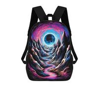 sinyumoney 3D Printed Neon Mountain Pathway School Backpack With Big Pockets for Kids Children's Backpacks Boy Girl Book Bags Kids School Bag 17inch