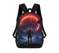 sinyumoney 3D Printed Neon Night Moon Children's 17inch School Backpack for Kids High Capacity Travel Rucksacks Fashion Book Bags Kids School Bag