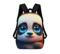 sinyumoney 3D Printed Neon Panda Portrait Children's School Backpack for Kids High Capacity Travel Rucksacks Fashion Book Bags Kids School Bag Back Pack 17inch