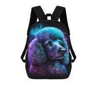 sinyumoney 3D Printed Neon Poodle Galaxy Art Print School Backpack for Kids Children's 17inch Backpacks Boy Girl Book Bags Kids School Bag