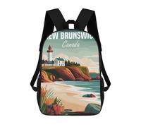 sinyumoney 3D Printed New Brunswick Lighthouse School Bags Kids Backpacks Casual Fashion Backpacks Book Bags for Boys Elementary And Middle School Students 17inch