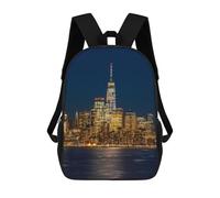 sinyumoney 3D Printed New York City Skyline at Night School Bag Boys Girls Children's 17inch Backpack School Backpack Casual Fashion Backpack for in School Or Travel