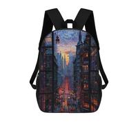 sinyumoney 3D Printed New York Nightscape School Bags Kids Backpacks Casual Fashion Backpacks Book Bags for Boys Elementary And Middle School Students 17inch