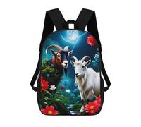 sinyumoney 3D Printed Night Garden with Goats School Backpack With Big Pockets for Kids, Children's Backpacks Book Bags Kids School Bag 17inch