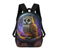 sinyumoney 3D Printed Night Owl Majesty -1 School Backpack With Big Pockets for Kids, Children's Backpacks Book Bags Kids School Bag 17inch