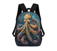 sinyumoney 3D Printed Ocean Life Colorful Octopus Art Print School Bag Boys Girls Children's 17inch Backpack School Backpack Casual Fashion Backpack for in School Or Travel