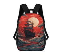 sinyumoney 3D Printed Ocean Storm Adventure -1 School Backpack for Kids Children's 17inch Backpacks Boy Girl Book Bags Kids School Bag