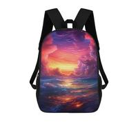 sinyumoney 3D Printed Ocean Sunset Waves-4 School Bag Boys Girls Children's 17inch Backpack School Backpack Casual Fashion Backpack for in School Or Travel