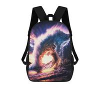 sinyumoney 3D Printed Ocean Wave Sunset -1 Children Backpacks Kids Cute School Backpack Outdoor Casual Daypack for Boys Middle School Students 17inch