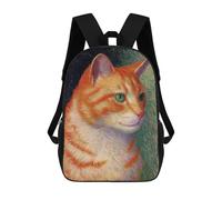 sinyumoney 3D Printed Orange Tabby Cat Painting -1 School Backpack With Big Pockets for Kids, Children's Backpacks Book Bags Kids School Bag 17inch