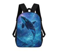 sinyumoney 3D Printed Orca Leaping Through Stars Children School Bookbags Fashion Rucksack Casual Travel Children's Backpacks Large Capacity Daypack for Boys Girls 17inch
